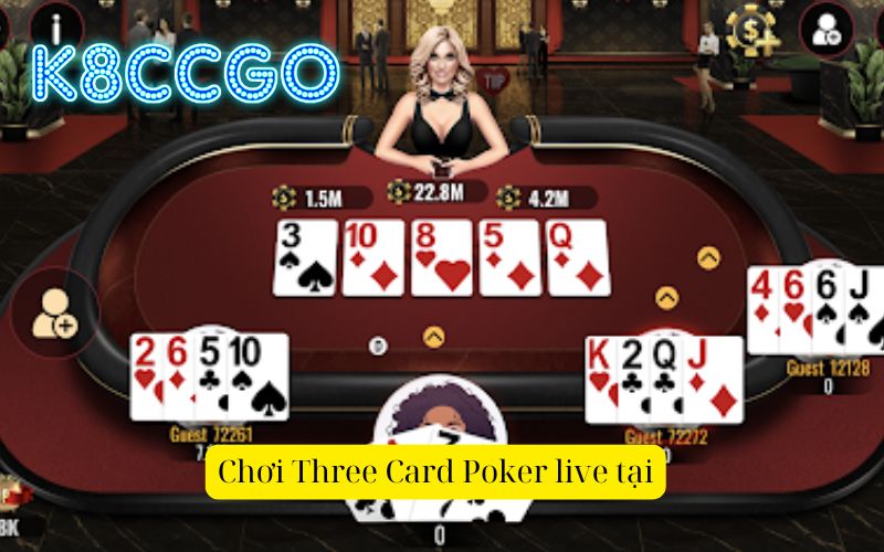 Chơi Three Card Poker live tại